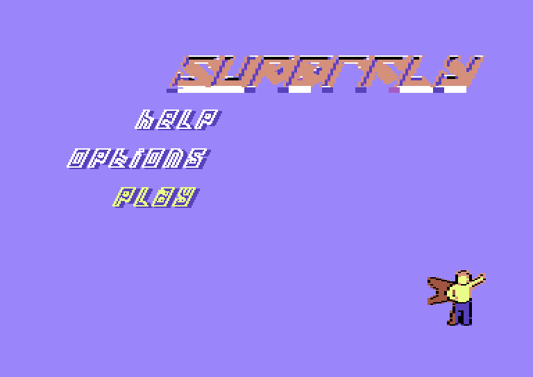 The C64 version's main menu